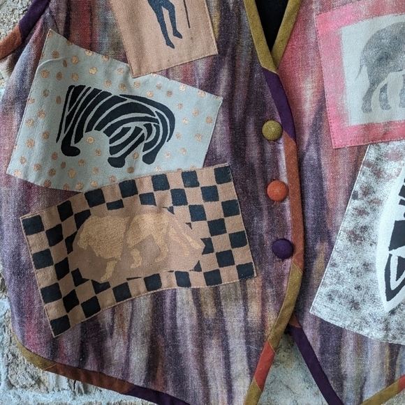 Brie Kriebel Forest Grove Oregon Handmade Patchwork Primitive Vest Large - Picture 3 of 8